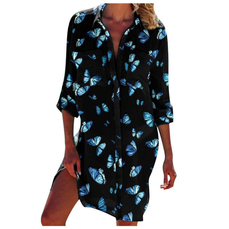 Women's Creative Loose Print Holiday Beach Shirt
