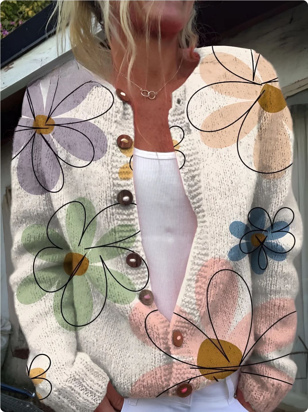 Digital Printing Cardigan Coat Outerwear Women 3D