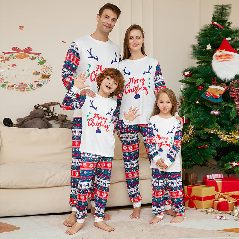 Home Wear Antlers Printed Pajamas Suit