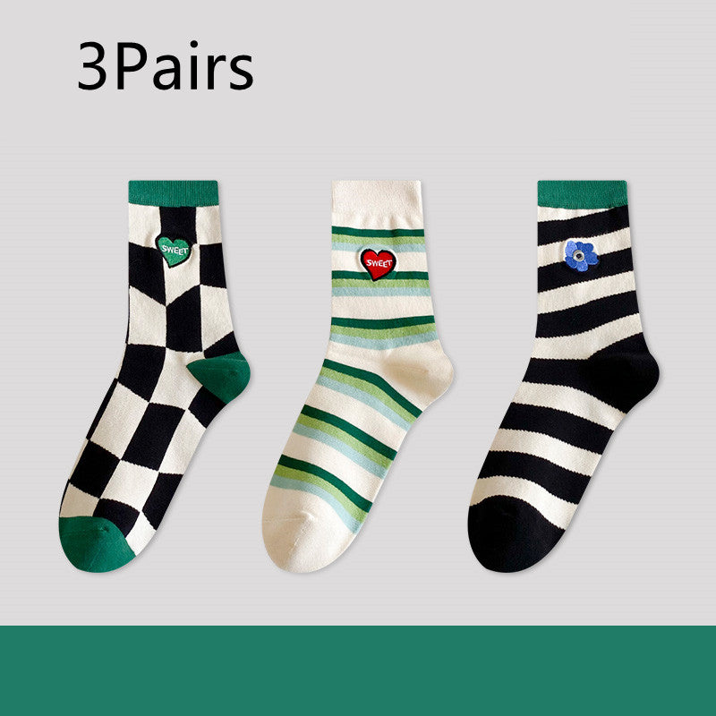 Green Women's Spring And Autumn Stockings