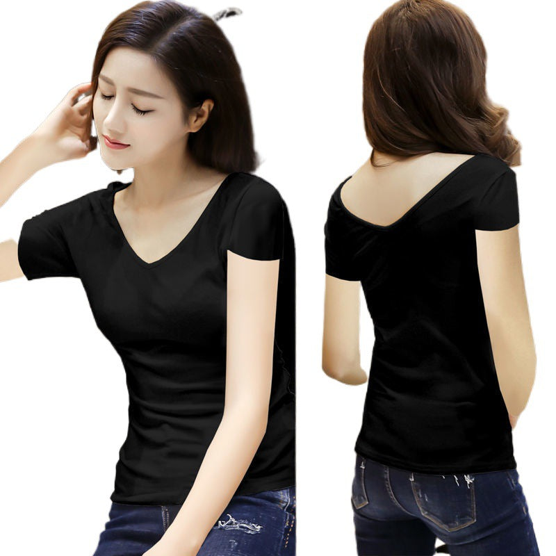 Double-sided Leopard Print Top Women's V-neck