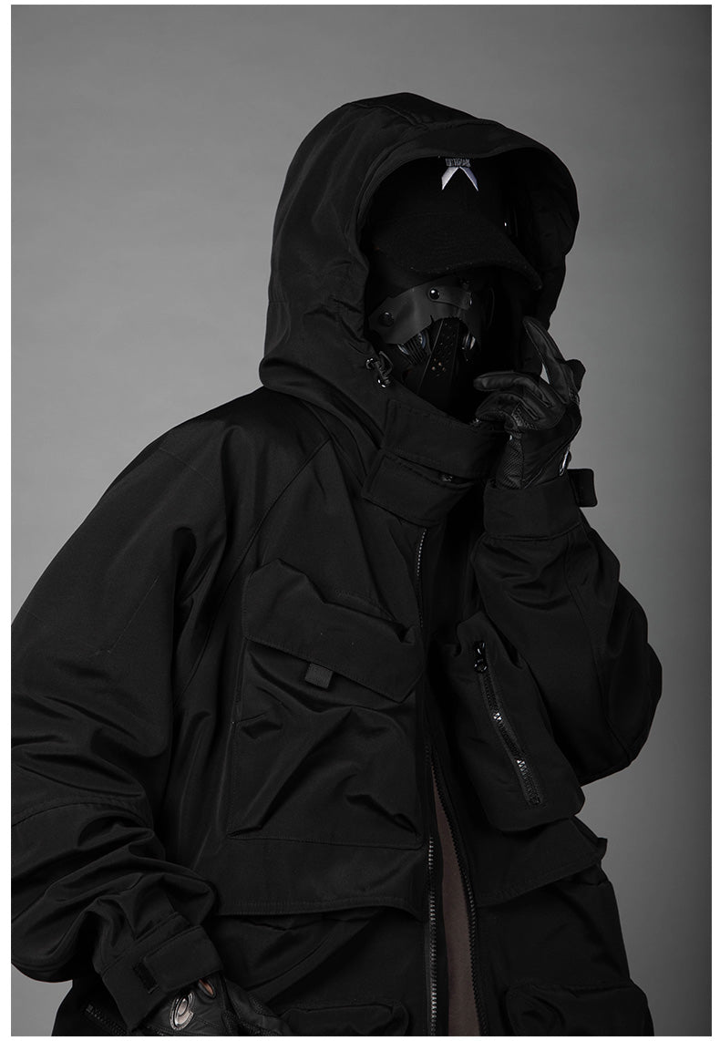 Hooded Work Clothes Three-dimensional Multi-pocket Jacket