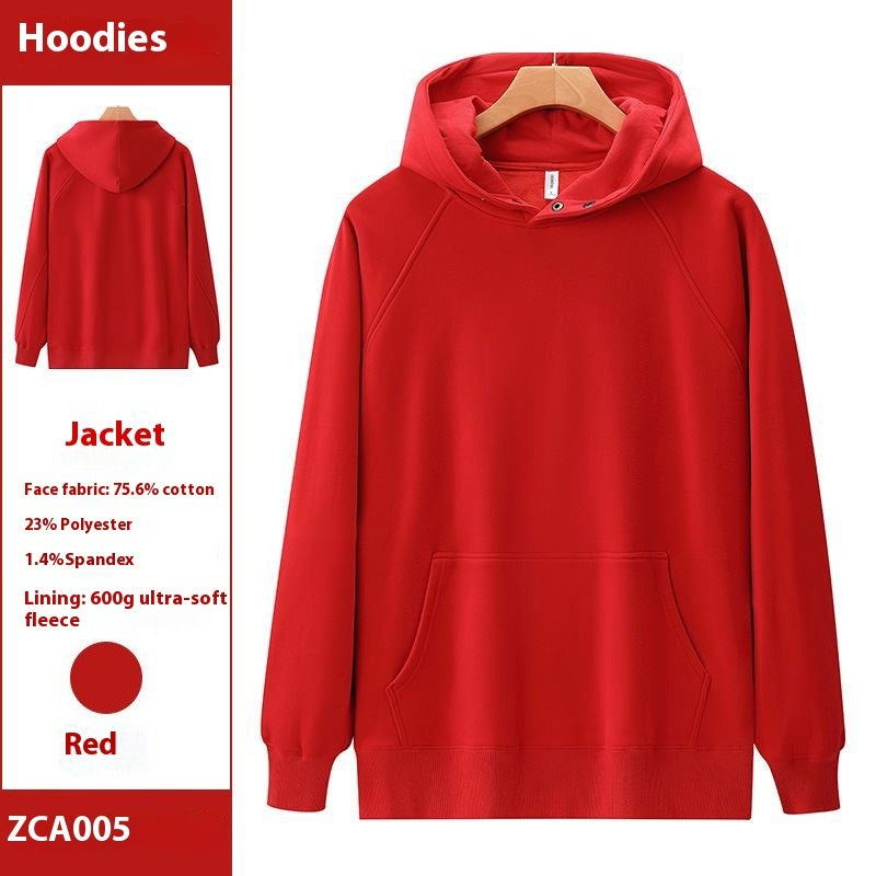 Drop Shoulder Winter Rewear Brushed Hoodie Men's Sweater