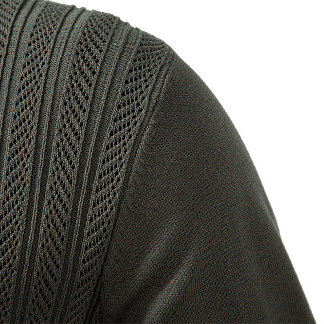 Men's Business Casual Sweater Long Sleeve Half Zipper Sweater