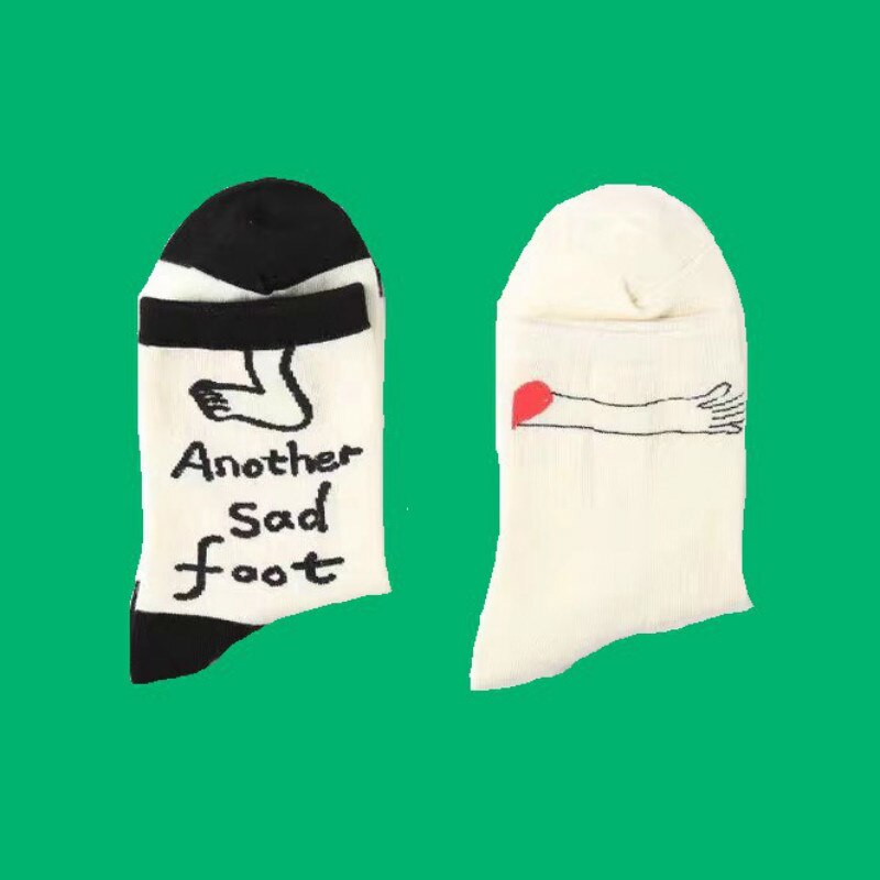 New Home Socks, Childlike Illustration Socks, Cross-Border E-Commerce Supply