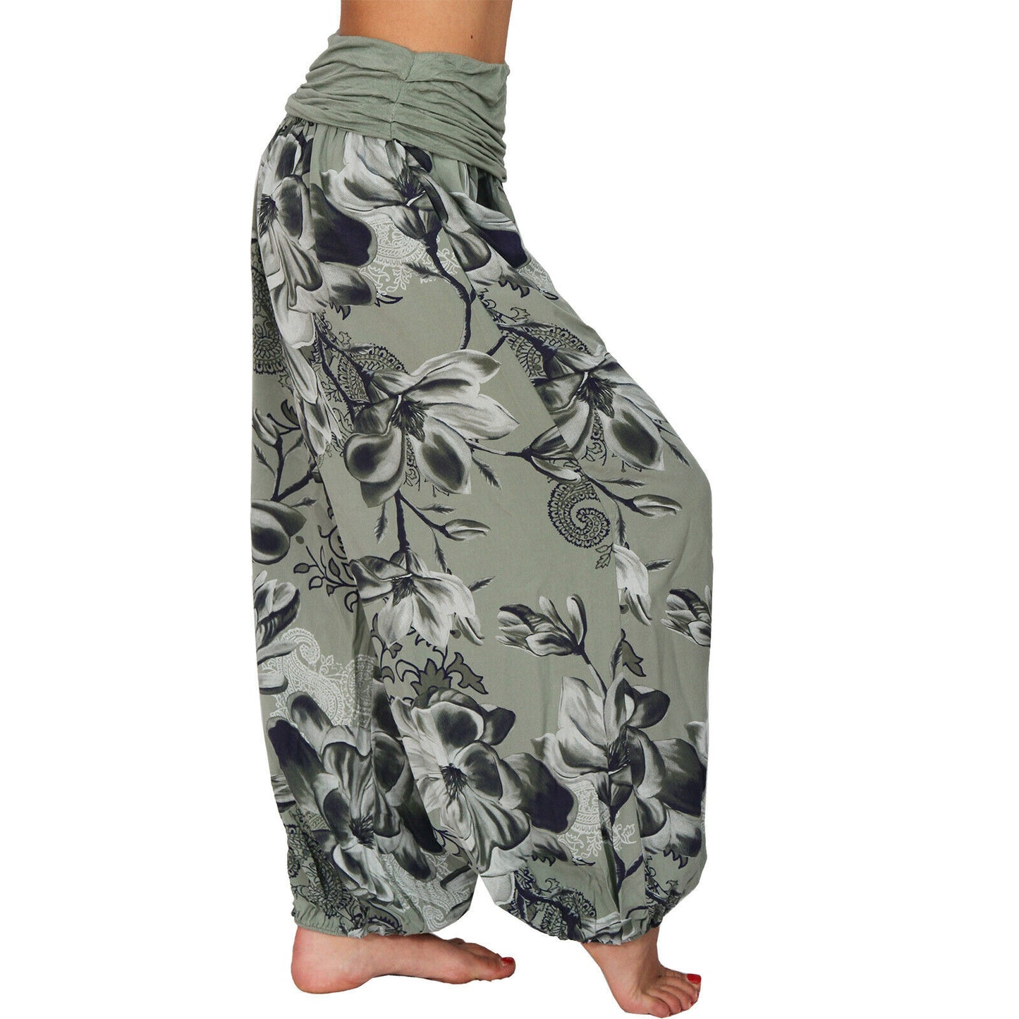 European And American Printed Loose Casual Wide-leg Harem Pants