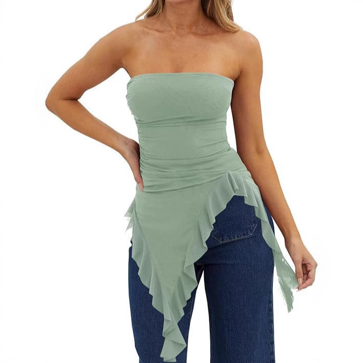 Figure-hugging Top With A Ruffled Hem