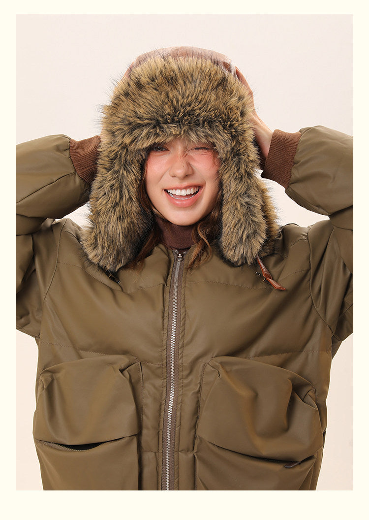 Retro Fleece-Lined Warm Womens Cycling Ear-Protecting Hat