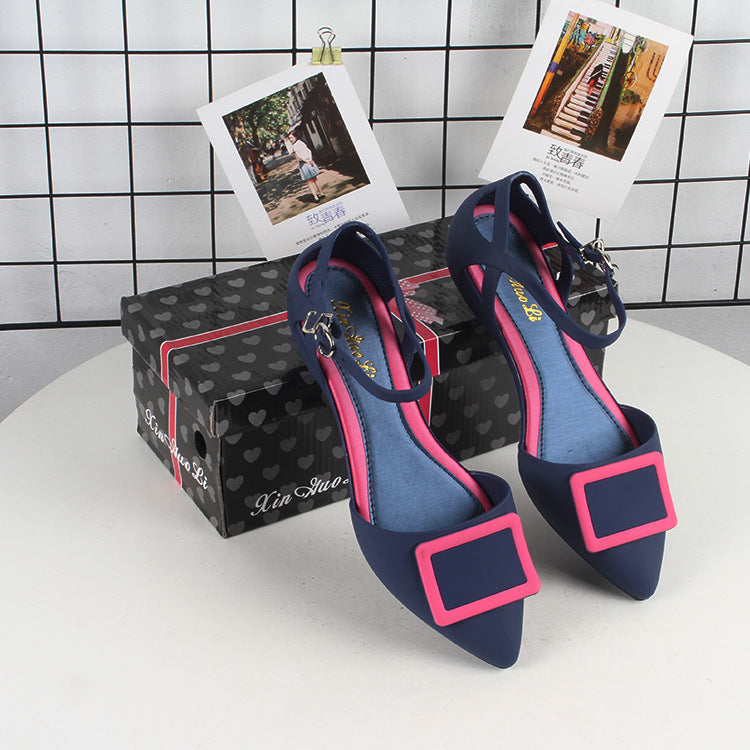 New Pointy Square Buckle For Ladies Summer