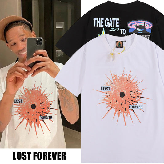 Summer New Short-sleeved Shirt Letter Cotton Short-sleeved