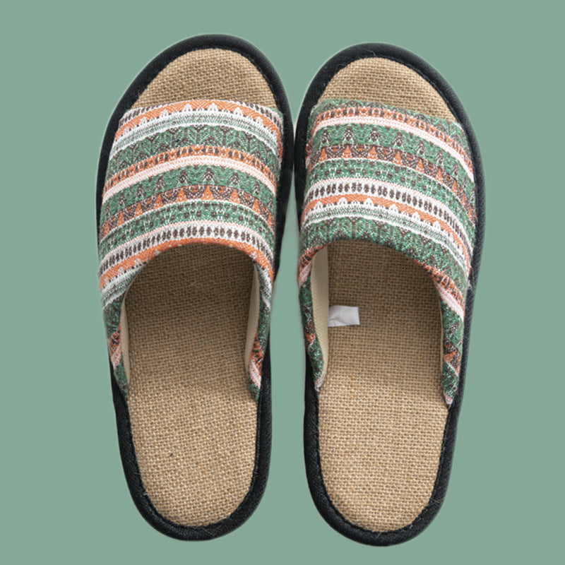 Hemp Slippers Women Floor Couples Non Slip Interior