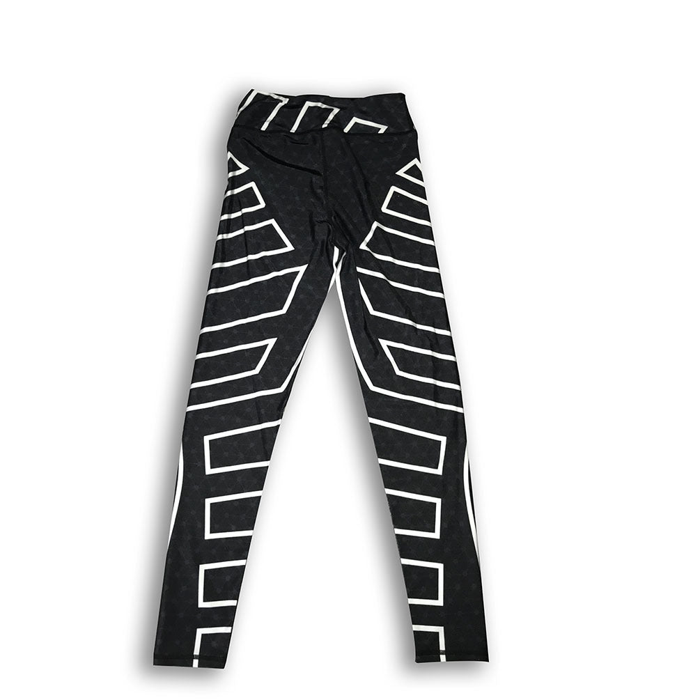 Women's Black Rectangular Print Cropped Pants