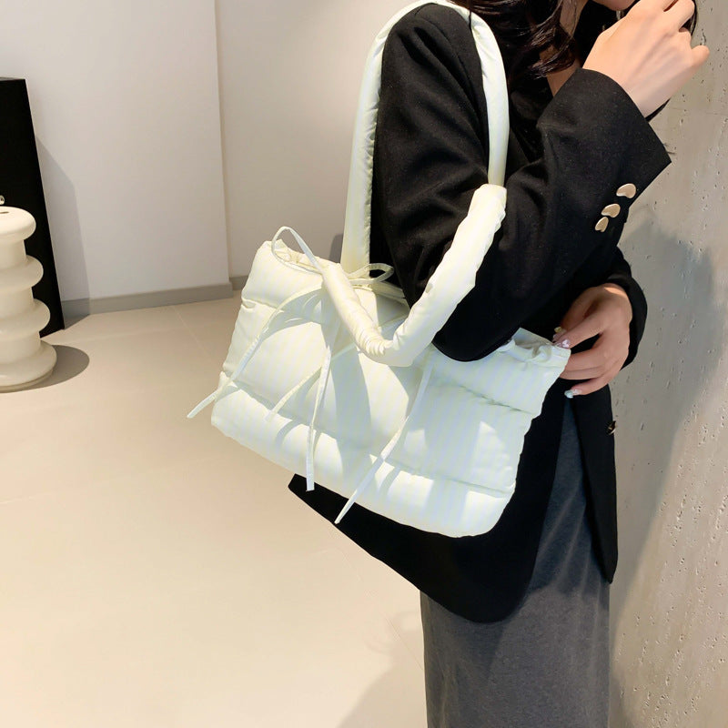 Women's All-match Casual Large-capacity Cotton-padded Tote Bag