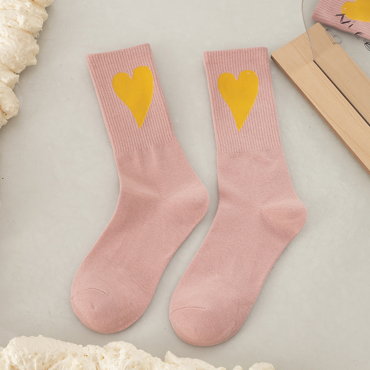 Socks Women's Big Love Medium Tube Macaron Color