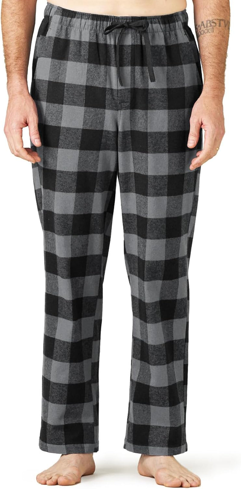 Men'S Pajama Pants Cotton Flannel Plaid Lounge Fleece Warm Sleepwear Pants PJ Bottoms Drawstring and Pockets M39/M128