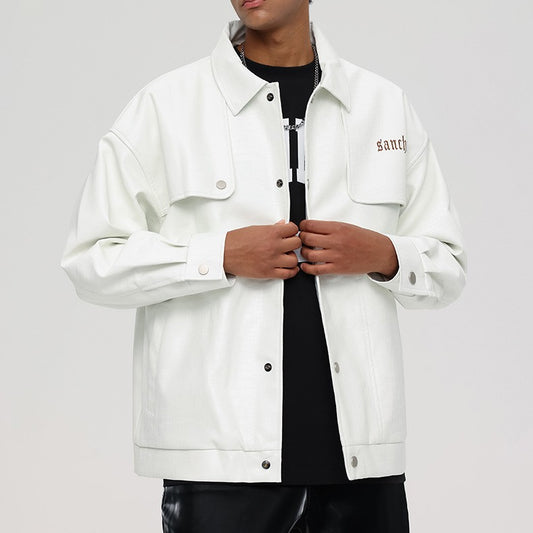 Polo Collar Jacket Men's Loose All-matching Casual
