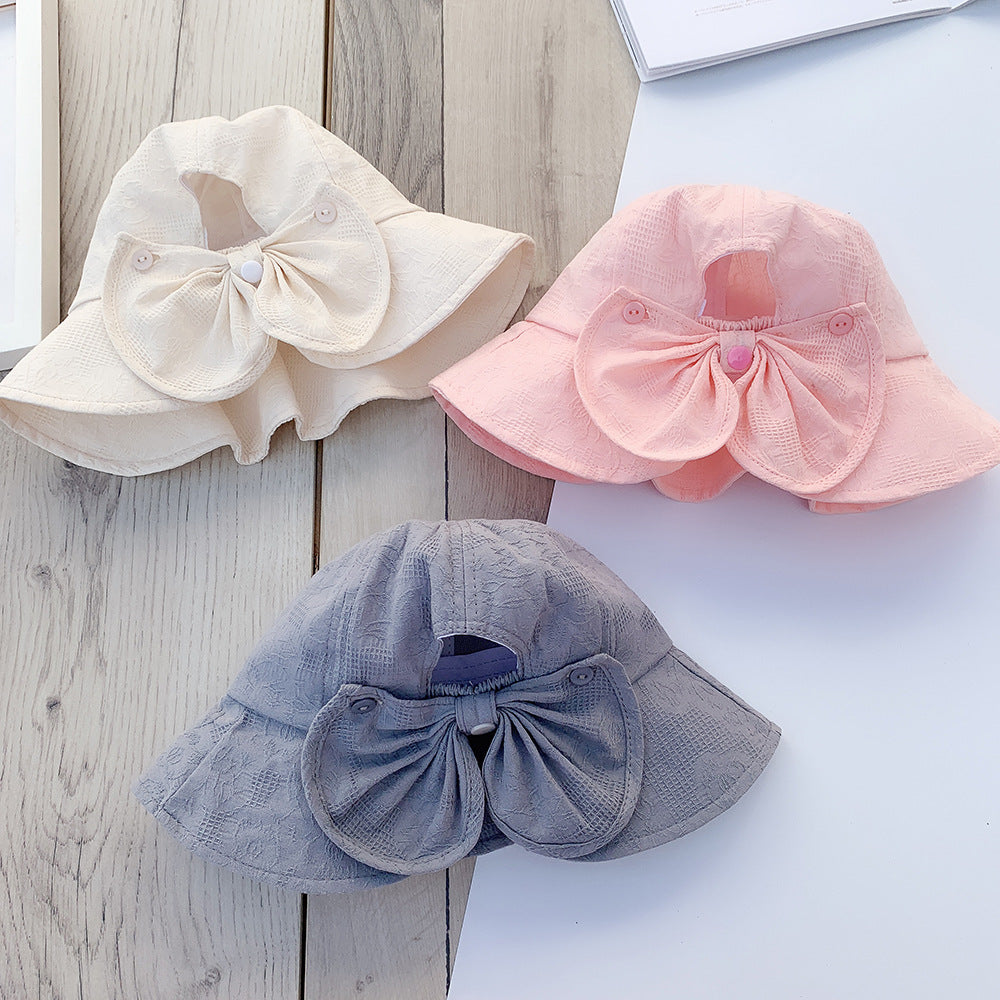 Girls' Fashion Solid Color Big Brim Sun-proof Hat