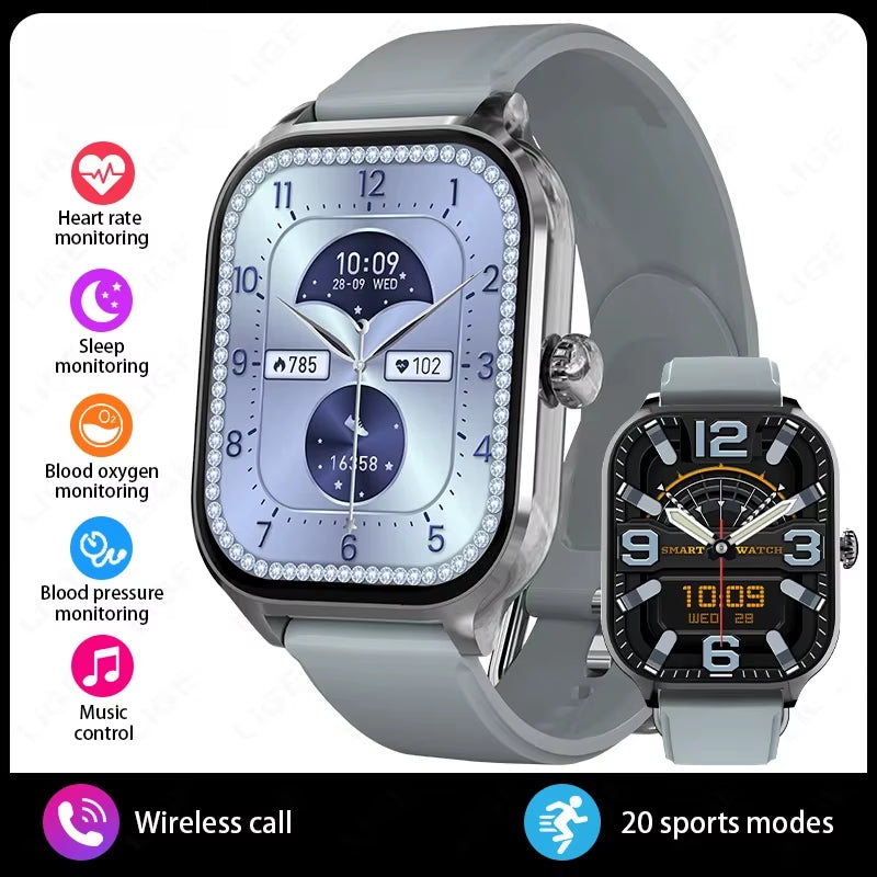 2025 New Fashion Smart Watch Heart Rate Monitor Sports Fitness Watch Waterproof Voice Calling Smart Watch for Huawei Xiaomi