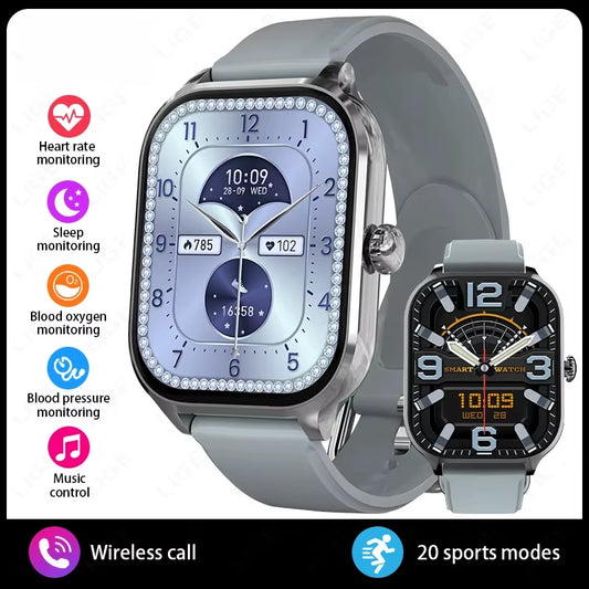 2025 New Fashion Smart Watch Heart Rate Monitor Sports Fitness Watch Waterproof Voice Calling Smart Watch for Huawei Xiaomi