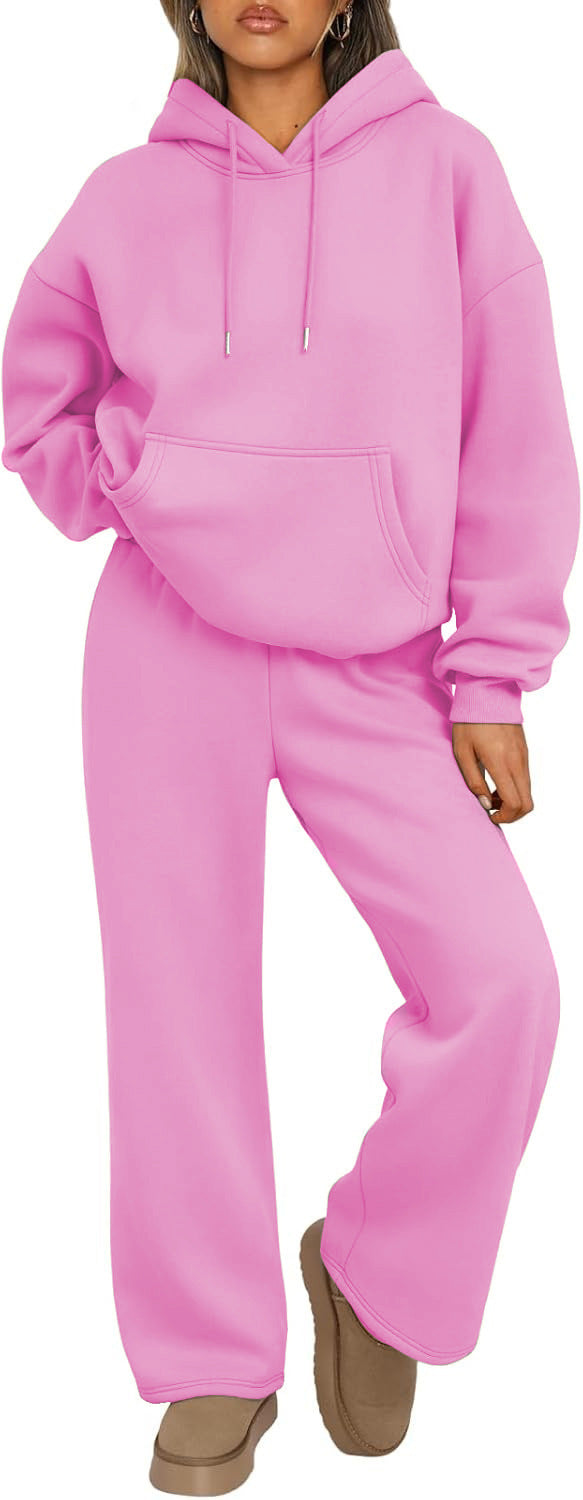 Autumn And Winter Casual Hooded Sweatshirt Oversized Wide-leg