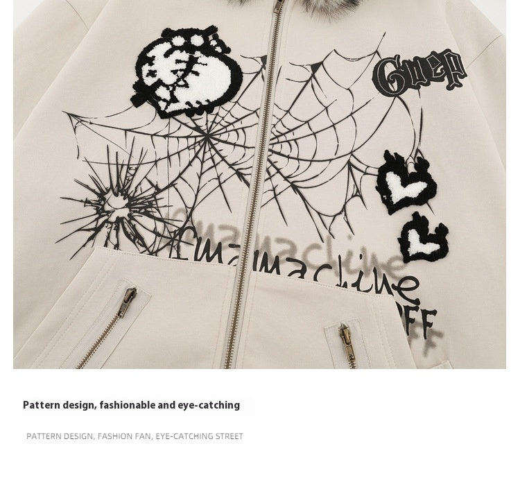 Fur Collar Rabbit Ears Sweater Women's Sub-culture Design Sense Niche Cardigan