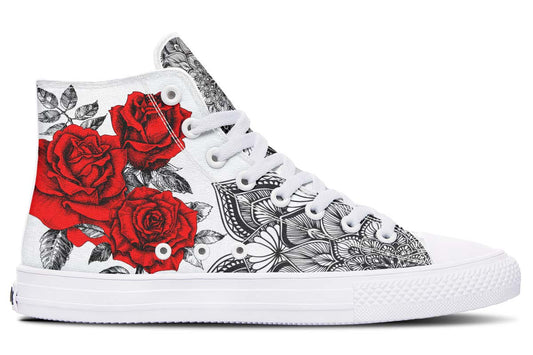 Men's And Women's Fashion Color Printing High-top Canvas Shoes