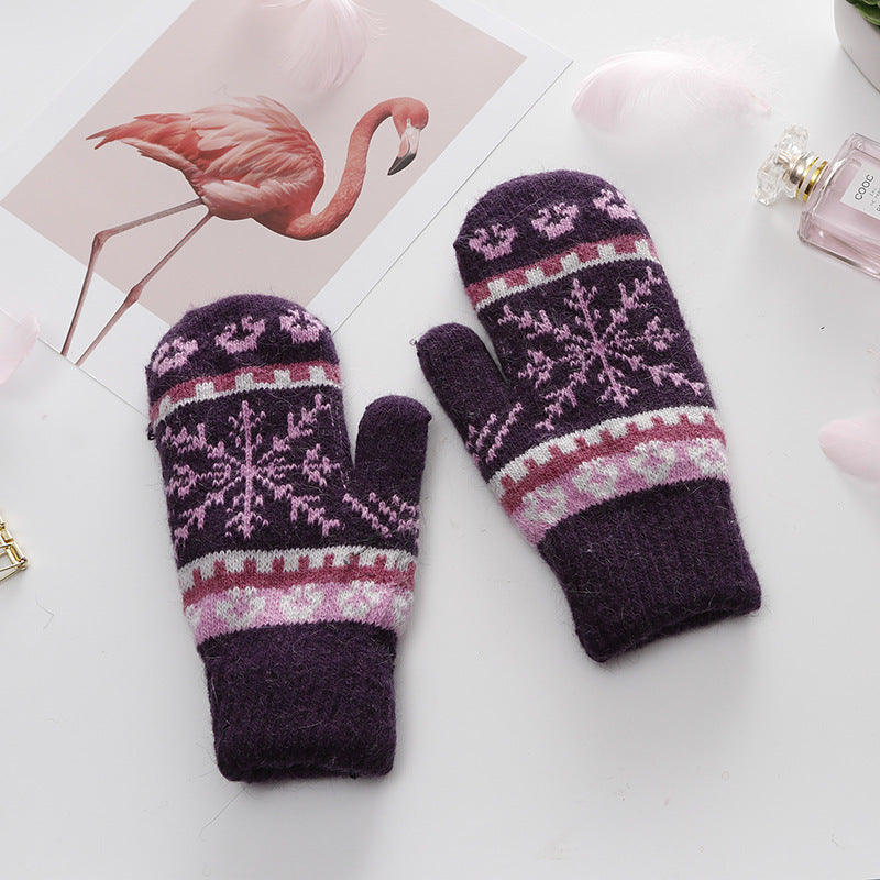Outdoor Double-layer Warm And Cold-proof Women's Gloves