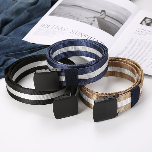 Canvas Belt Men Automatic Buckle Outdoor