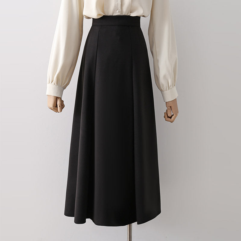 Simple Black Suit Skirt Women's High Waist Slimming