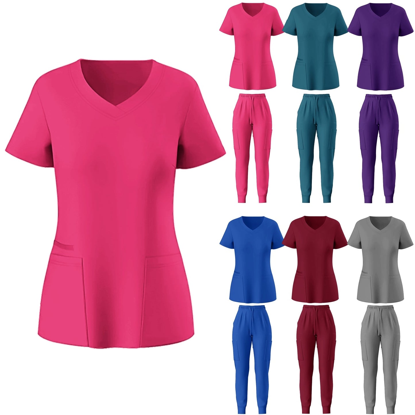 V-neck Fashionable Casual Medical Scrub Short-sleeve Suit