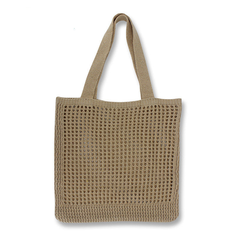 Hollow Out Niche Design Knitted Bag One Shoulder