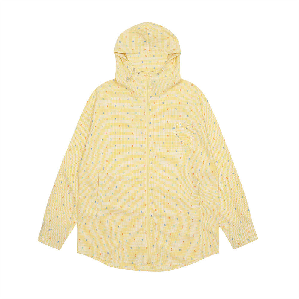 Men's Love Polka Dot Fine Plaid Long Sleeve Hooded Shirt