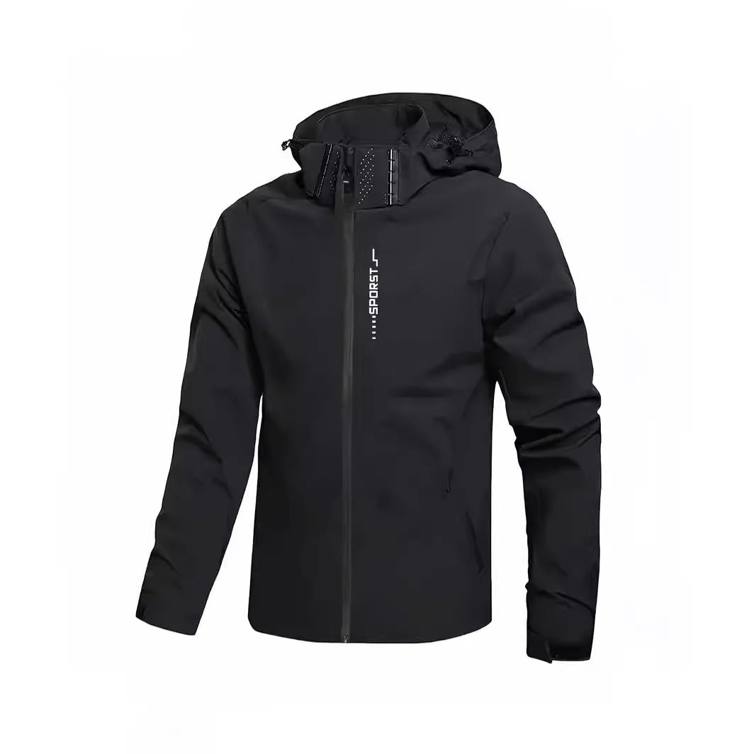 Solid Color Hooded Loose Cargo Zipper Japanese Style