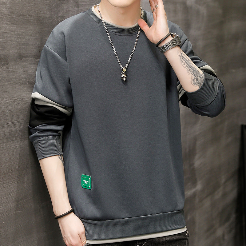 Men's Plush Sweater Casual Fashion Versatile Long Sleeve