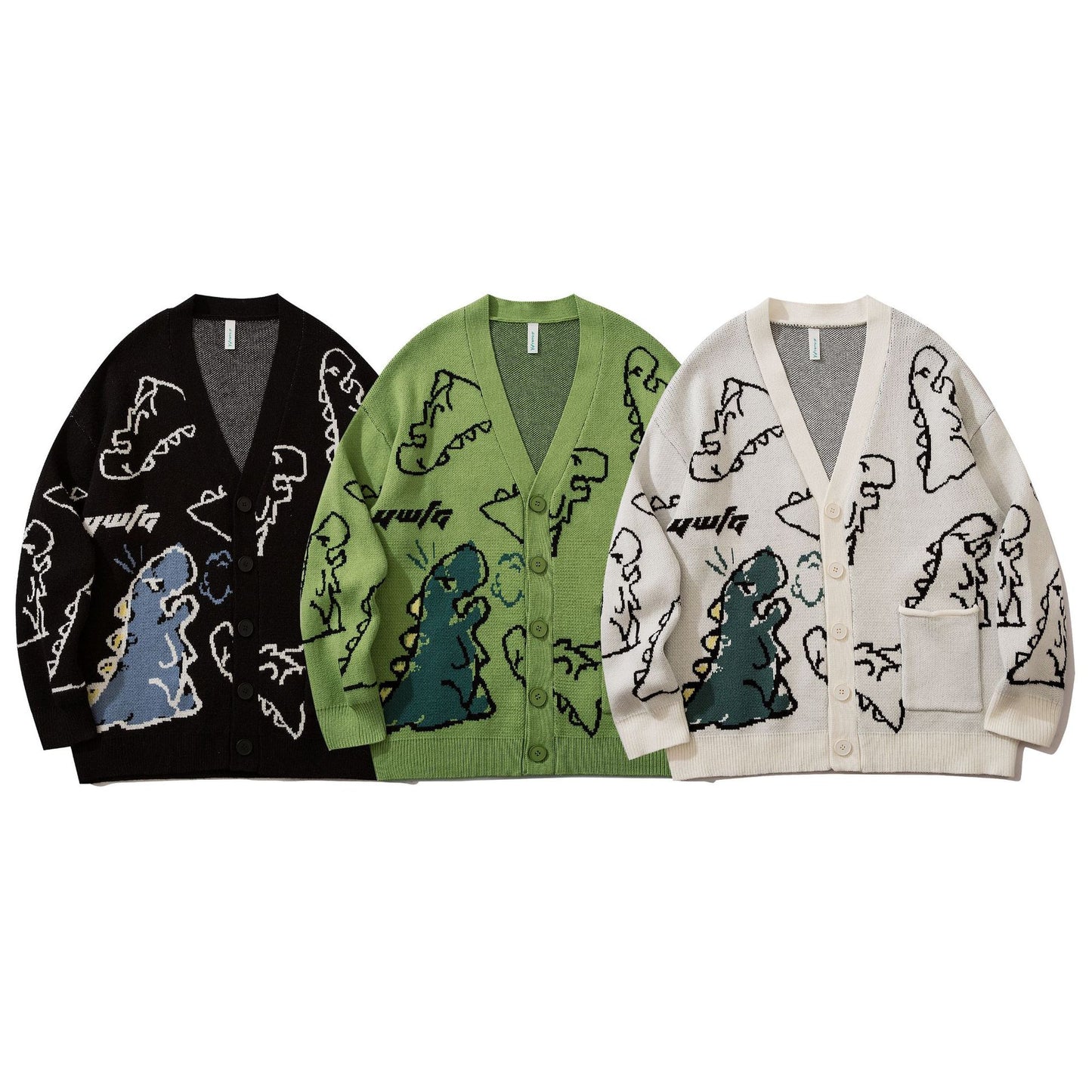 Tide Brand Street Cartoon Full Print Cardigan Sweater Jacket