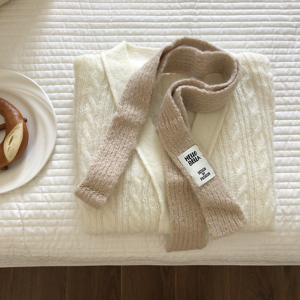 Casual Formal Wear Patch Letter Thin Scarf