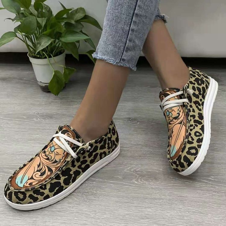 New Style Sports Shoes Women's Platform One-step Leopard Print Casual Single Shoes Women's Shoes
