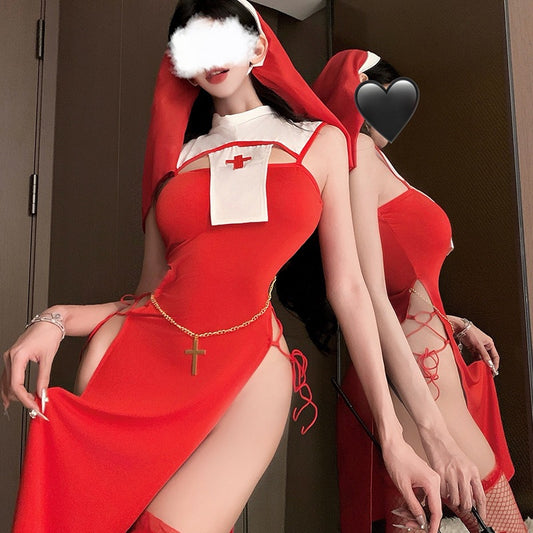 Punishment Sister Lingerie Sexy Slit Temptation Set