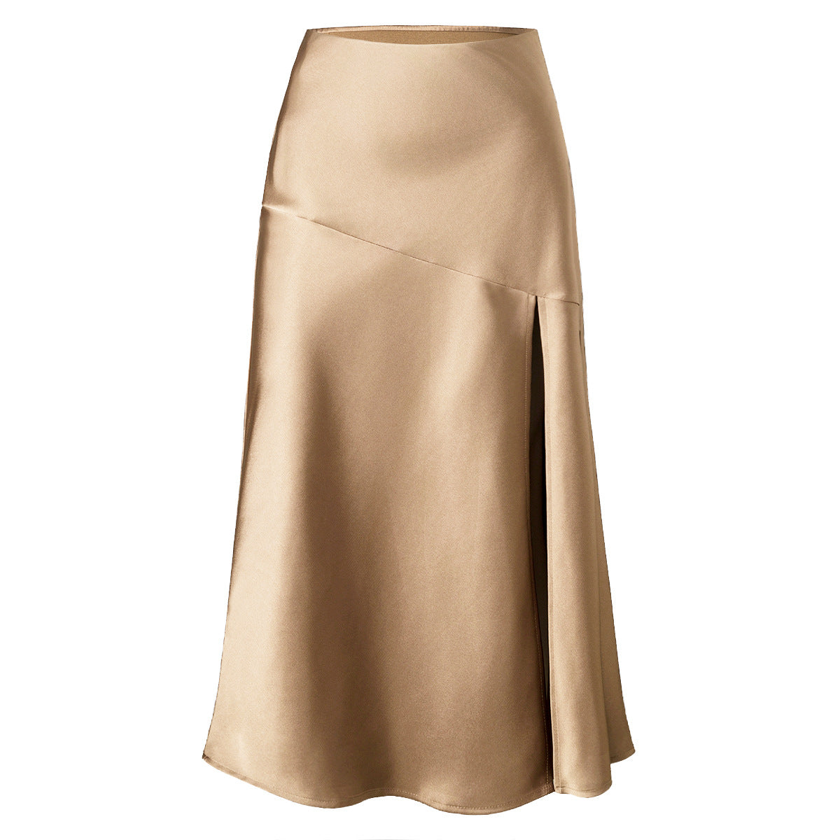 Elastic-waist Slit Maxi Skirt Sexy Patchwork Bodycon For Women