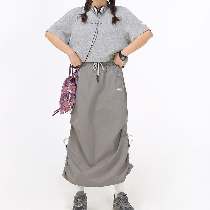 Pile Style Pleated Women's Splash-proof Split Skirt