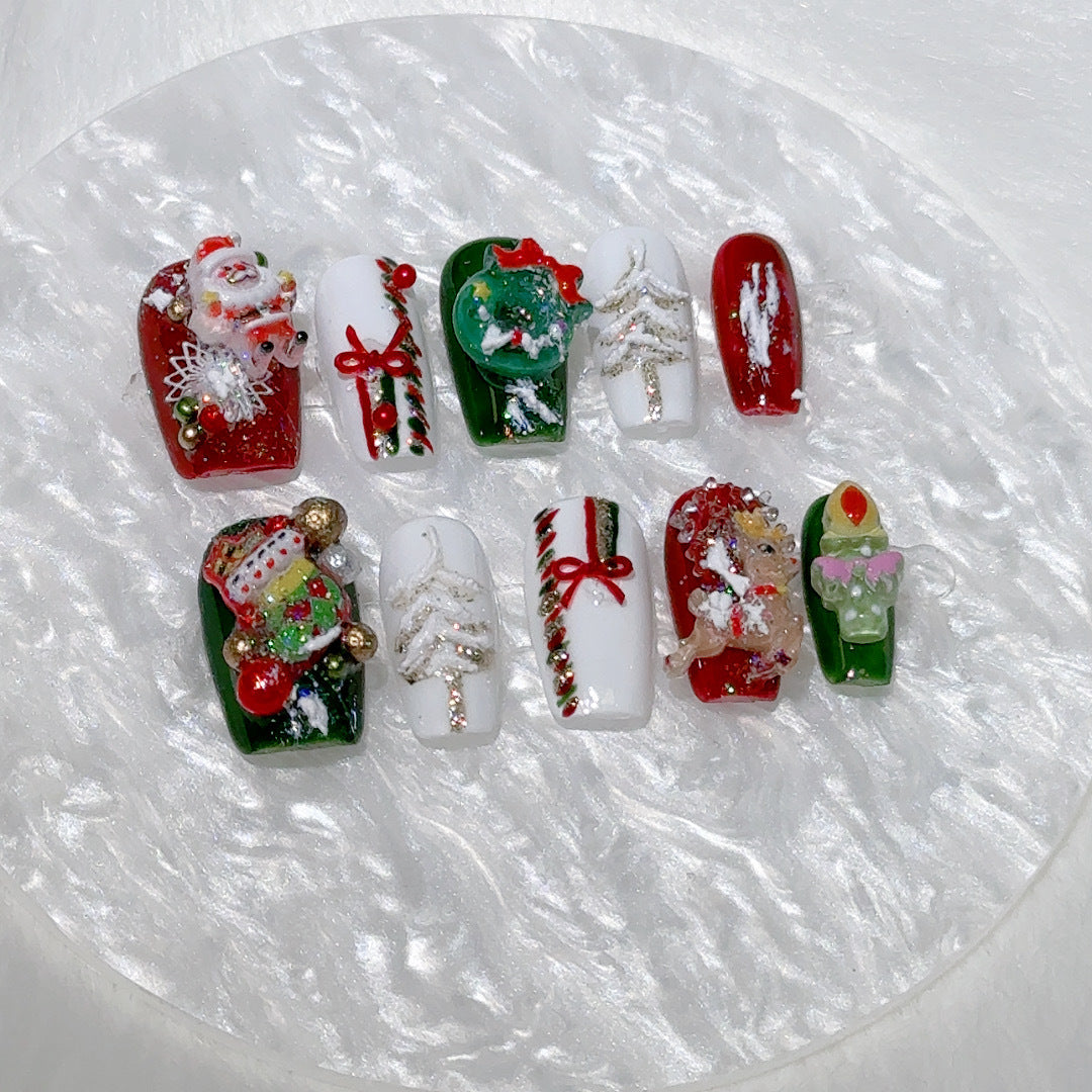 Handmade Christmas Series Wear Nail Detachable Nail Beauty