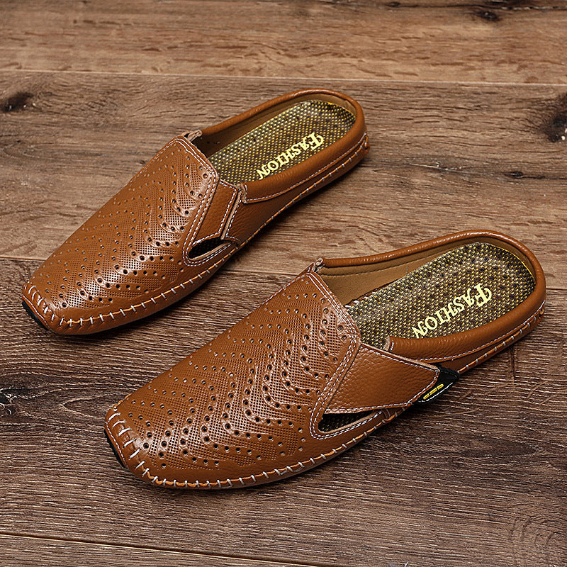 Muller Shoes Hole Low-top Cowhide Surface Slip-on
