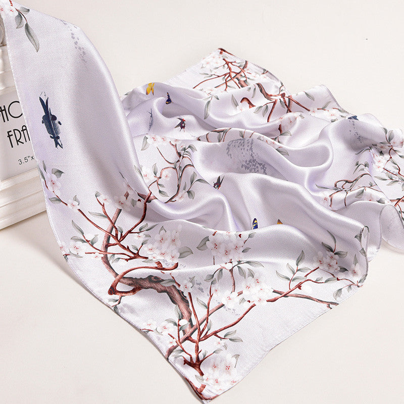 Silk Women's Square Scarf Exquisite Design Pattern Printing