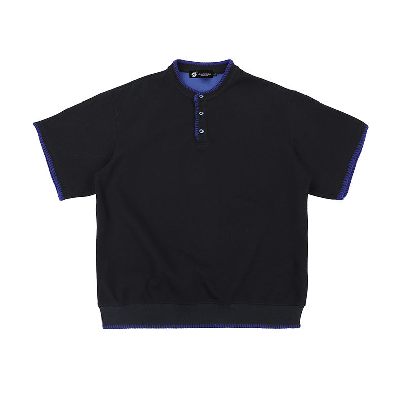 Retro Summer Zipper Short Sleeve