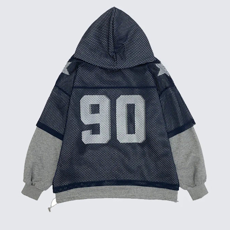 Loose Mesh Digital Sports Casual Top