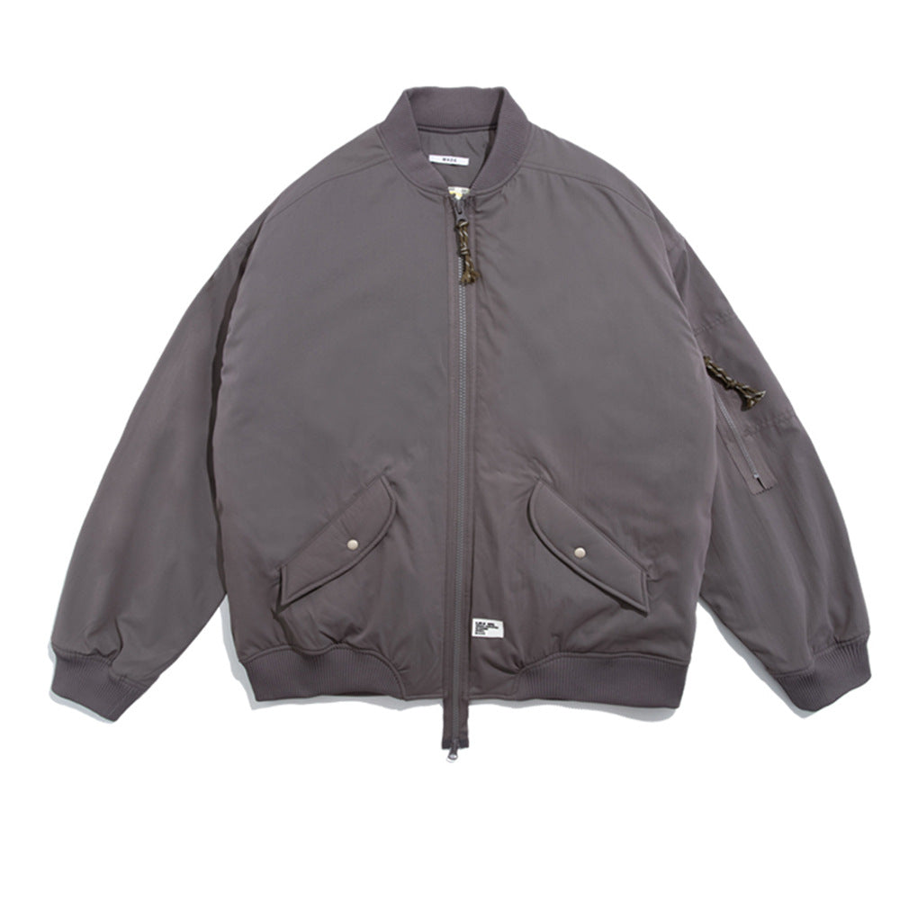 Style Zipper Stand Collar Tooling Casual Flight Suit Baseball Uniform