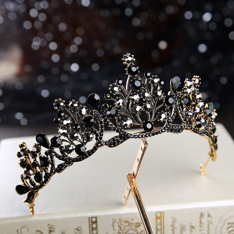 Vintage Black Luxury Crown Bridal Headwear
