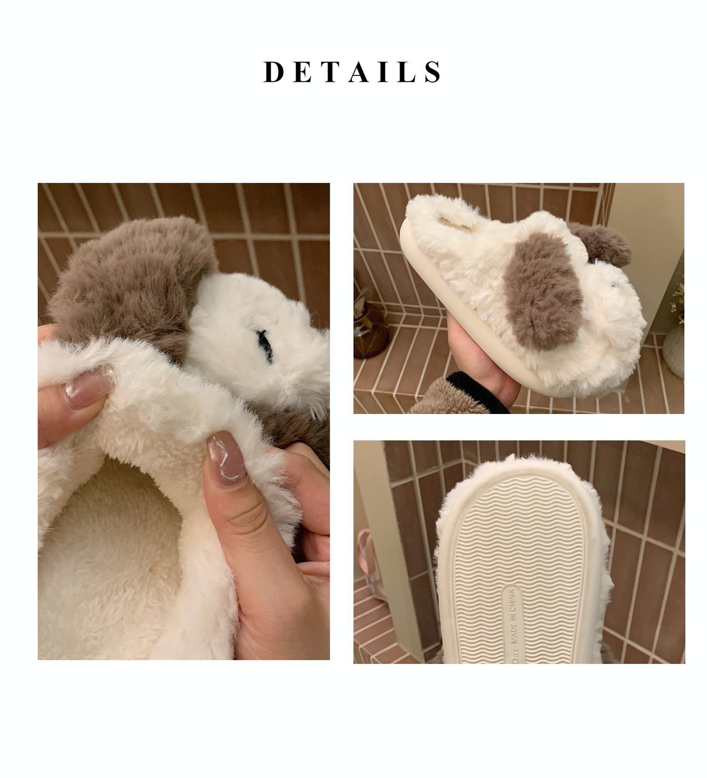 Women's Winter Girly Heart Indoor Home Thermal Cotton Slippers Cartoon