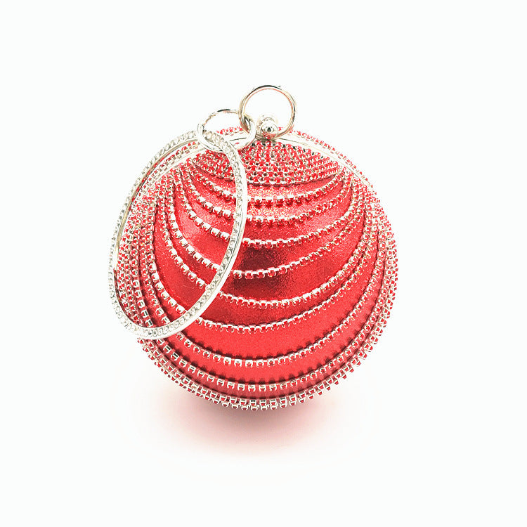 Small Round Spherical Dinner Bag Versatile Handheld Dress Garment Bag Cosmetic Bag