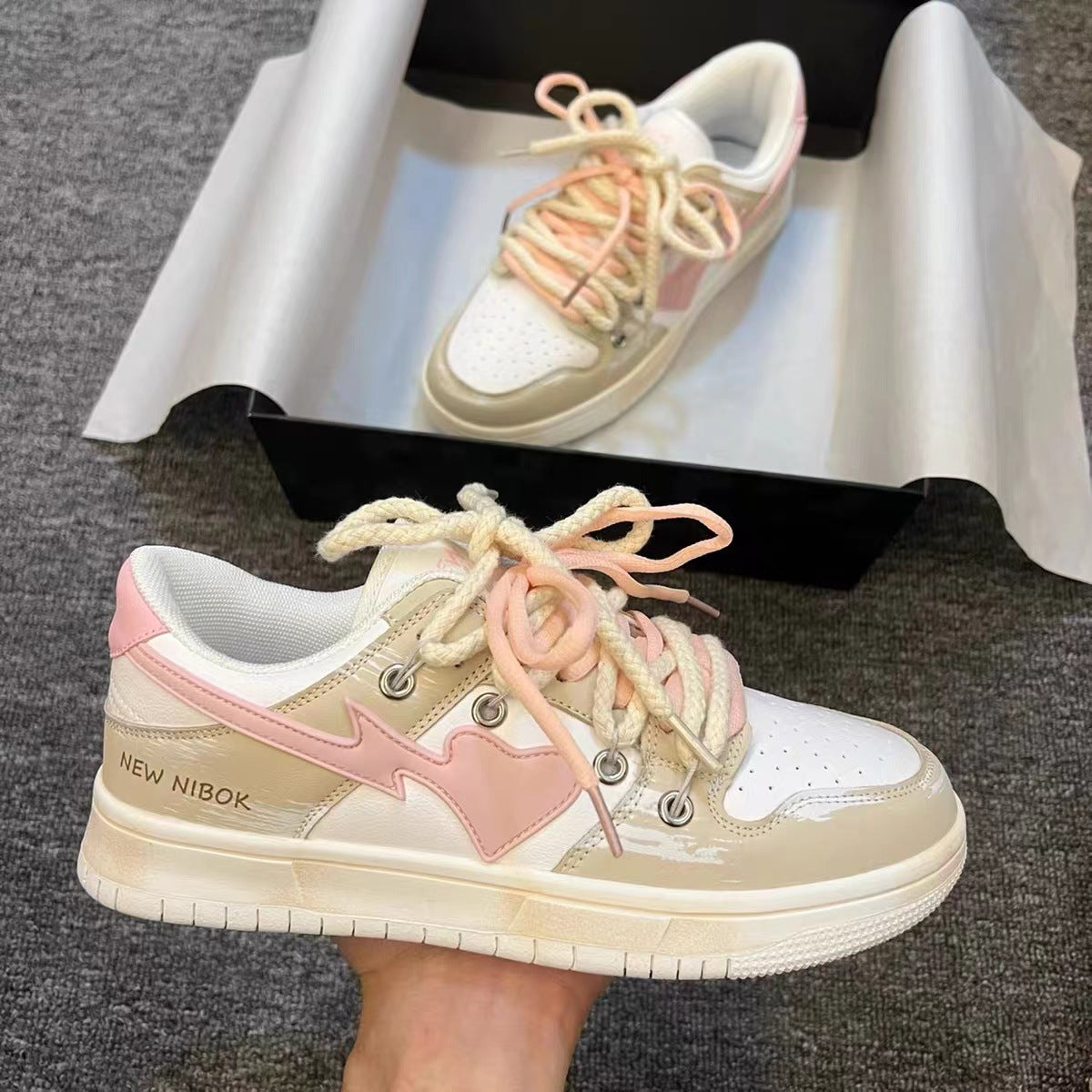 Retro søde alsidige sneakers til kvinder